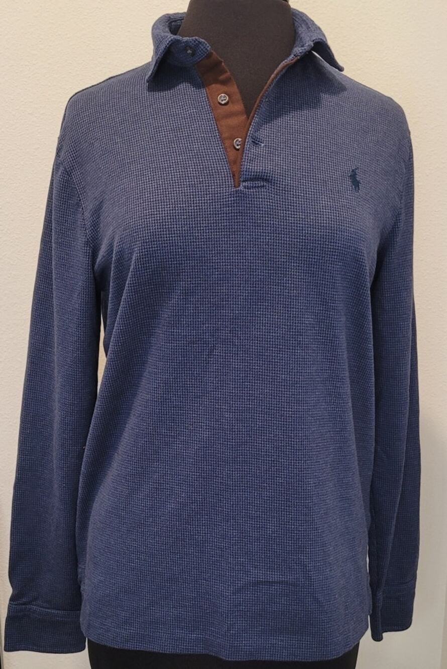 Ralph Lauren Jacquard Knit Polo M Long Sleeve Preppy